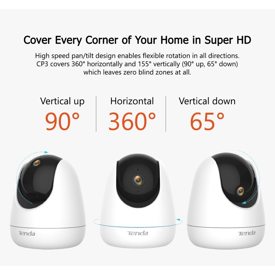 CCTV  Tenda CP3 IP Camera pan/tilt 360 derajat all-round vision 1080 P