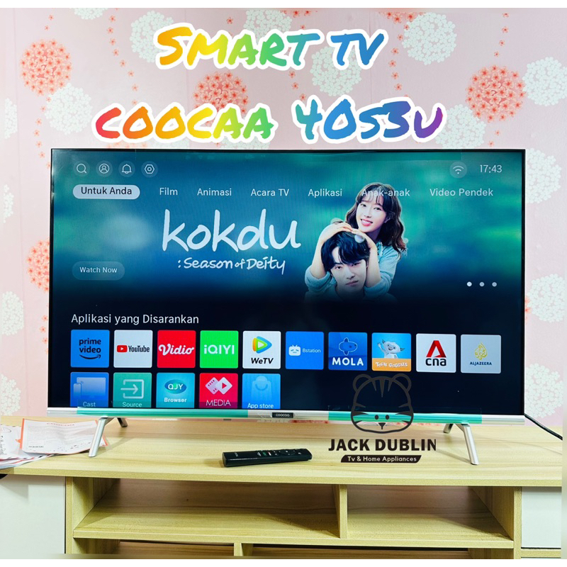 TV LED COOCAA 40 INCH SMART DIGITAL TV 40S3U 40S3 YOUTUBE GARANSI RESMI COCA COOCA KOKA