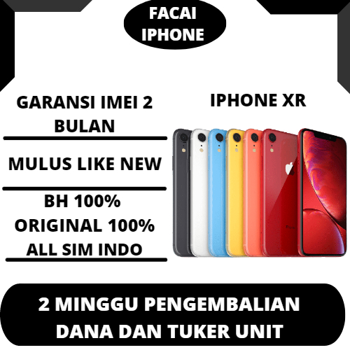 iPhone XR 64GB/128GB/256GB BH:100% second/bekas fullset original 100% mulus like new