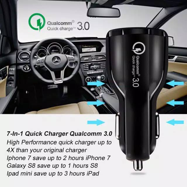 Joyseus Car CHARGER MOBIL Casan cash colokan pengisi daya HP Gadget Dual usb 2 port