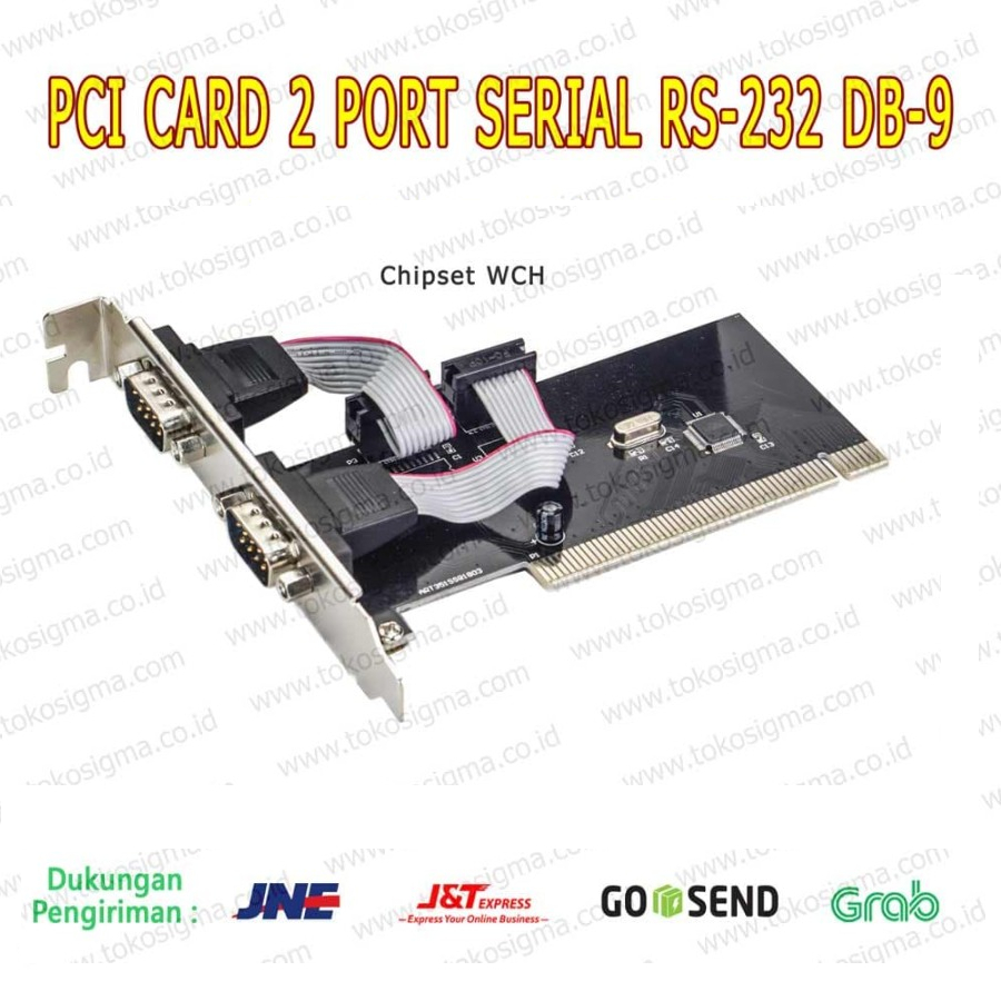 PCI CARD 2 PORT SERIAL RS-232 DB-9 CHIP WCH I/O CONTROLLER