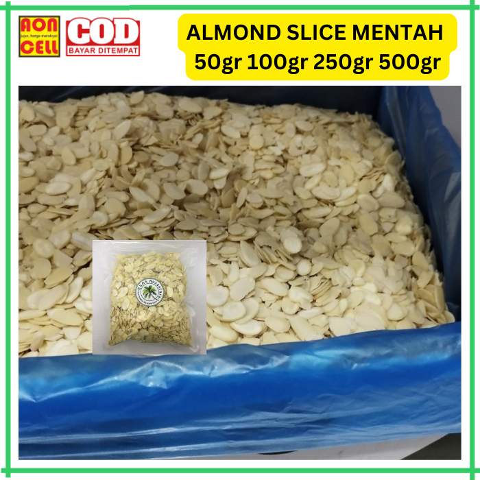 

Kacang Almond Slice Mentah Slice Almond Blue Diamond 50gr 100gr 250gr