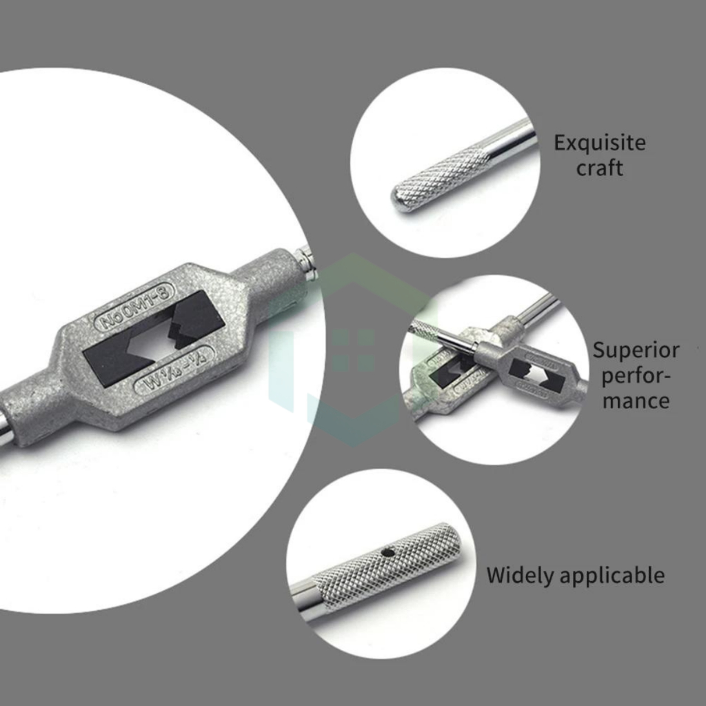 Adjustable Tap Wrench Thread Metrik Handle Keran Menekan Alat untuk Membesarkan Lubang Alat Aksesoris untuk Kerajinan Kayu