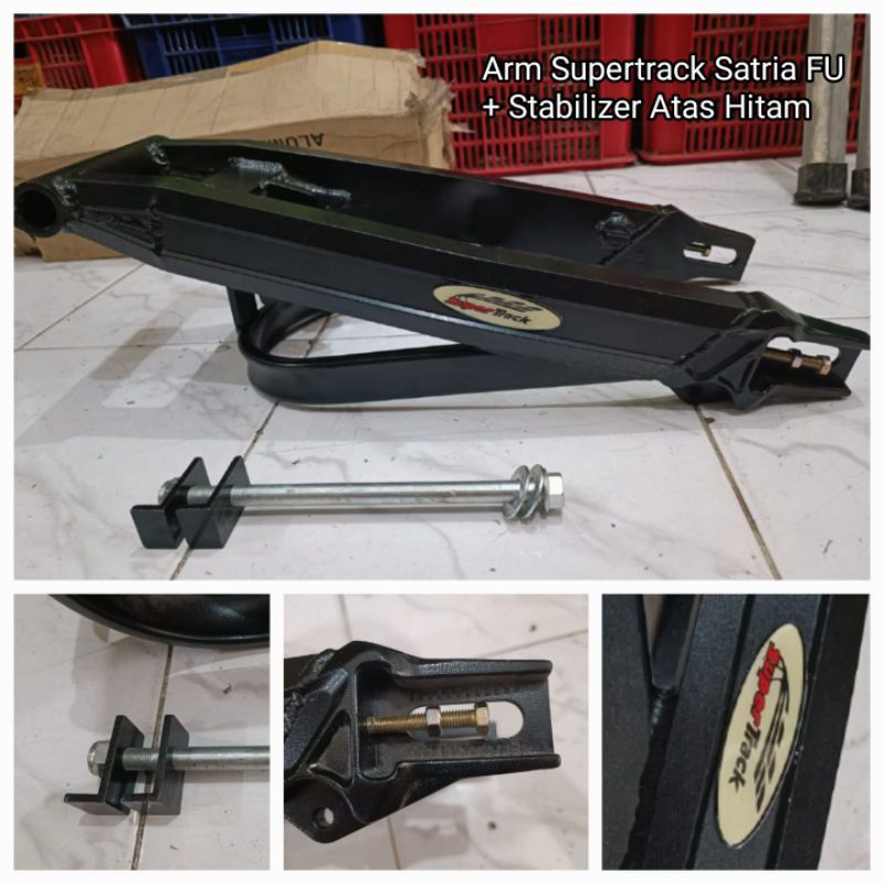 Arm Supertrack Variasi Motor Satria FU + Stabilizer Atas Hitam