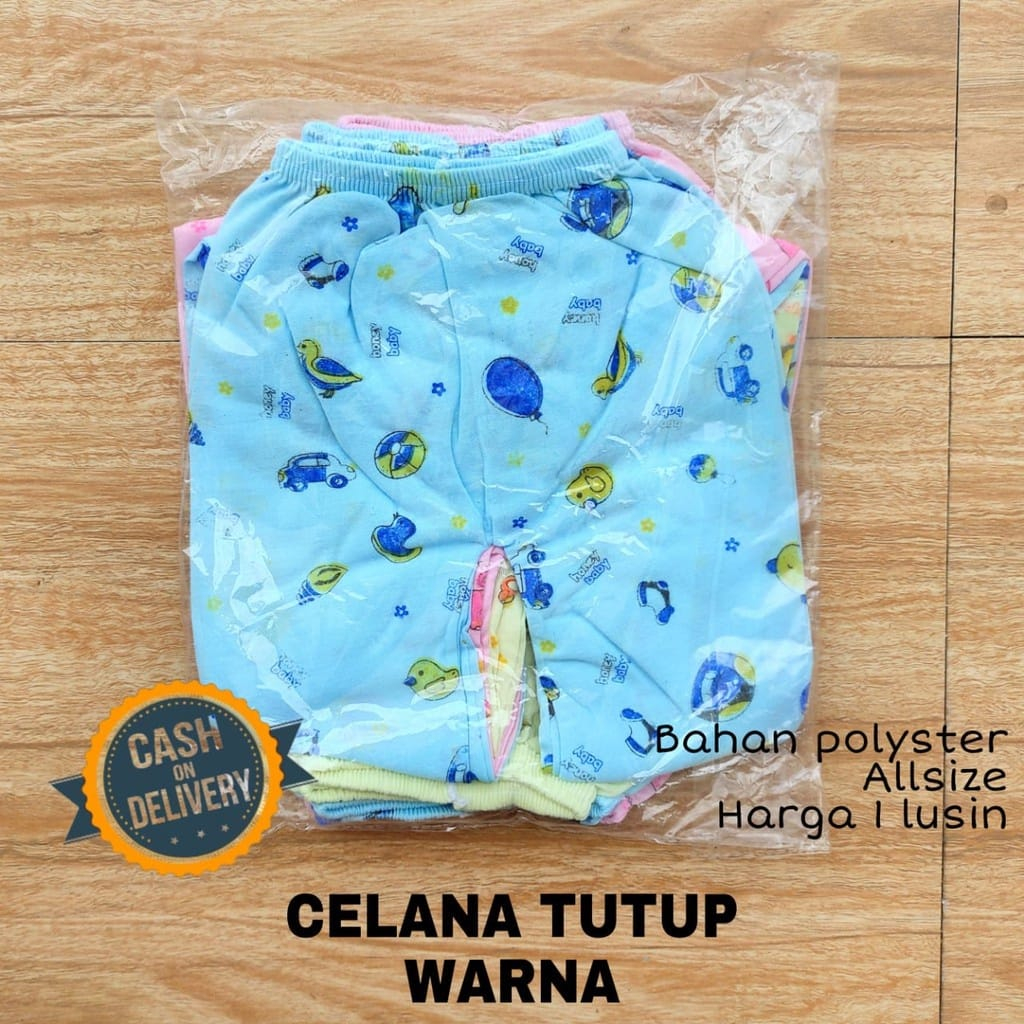 1 LUSIN (12 pcs) Celana bayi panjang TUTUP KAKI WARNA harga grosir