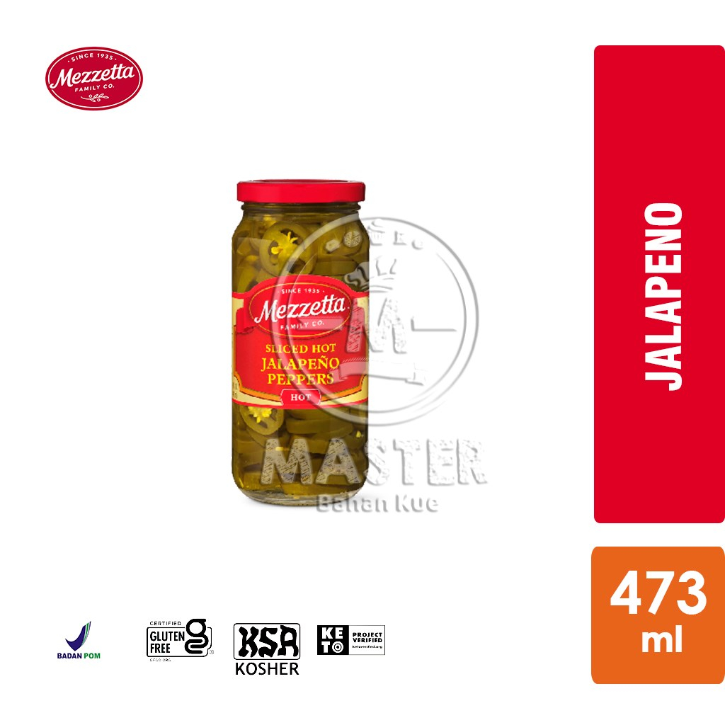 

Acar Jalapeno Pickles MEZZETTA / Cabe Jalapenos Pepper [Botol Kaca 473ml]