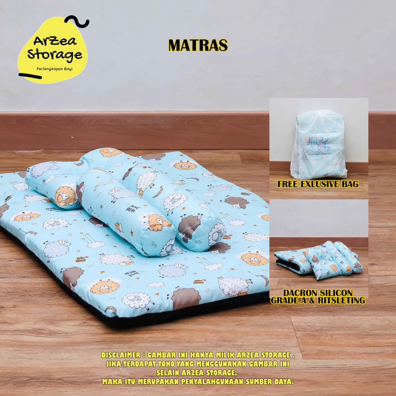 Kasur Bayi Perlengkapan Tidur Baby Baru Lahir Newborn Peralatan Matras Lipat Bantal Guling