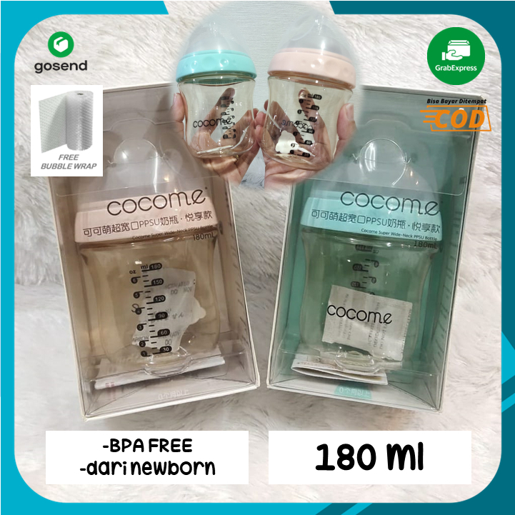 Botol Susu Bayi PPSU 180ML BPA FREE / COCOME PPSU Botol Susu Dot Bayi Newborn / Botol Anak Lucu Termurah