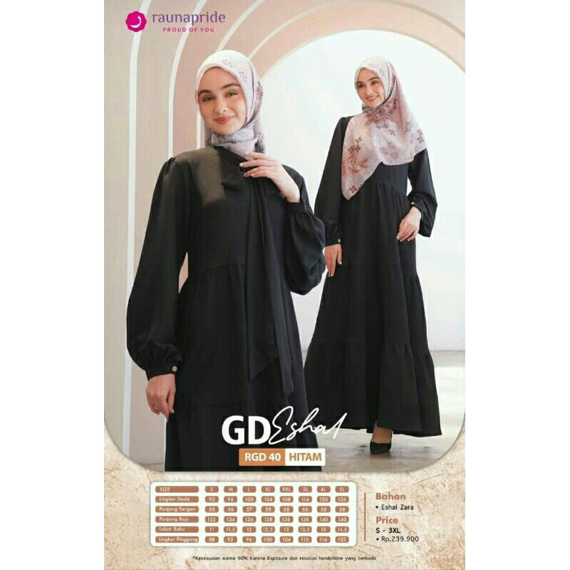 BAJU GAMIS RGD 40 HITAM BY RAUNA