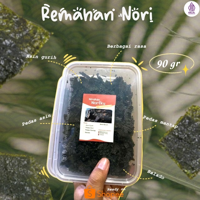 

Rumput Laut Nori Panggang Rasa Original Pedas 90 gram