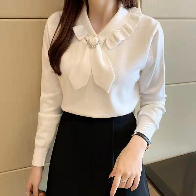 【 Bra Mall 】BJ-051 Blouse Wanita Korea Import Premium Lengan Panjang Polos Mewah Elegan | Blouse Korean Style Long Sleeve Premium