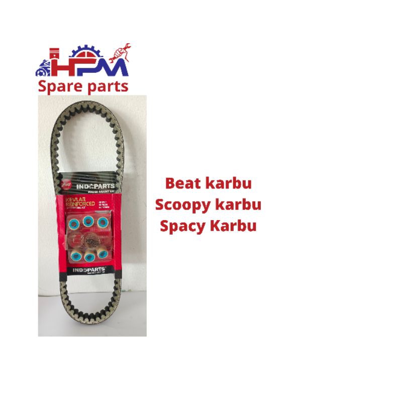 V-Belt fanbelt set + Roller Beat karbu, Scoopy karbu, Spacy Karbu KVY Indoparts