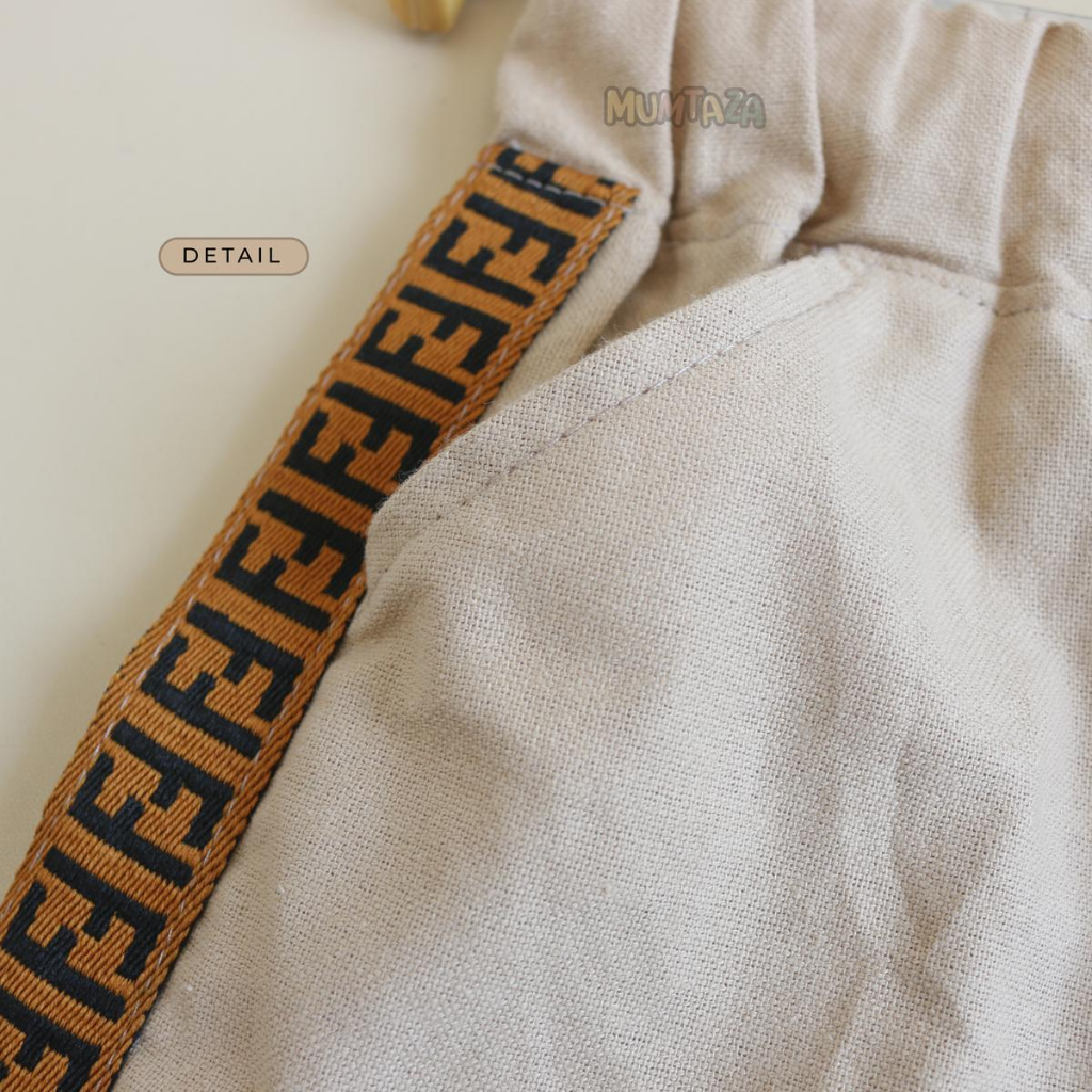Joger List Canvas Anak XS SML XL - Celana Linen Anak - Premium Linen Anak