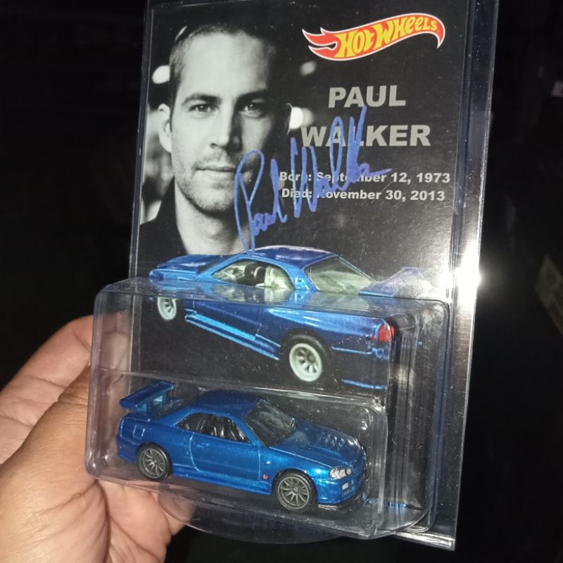 Custom Card For Paul Walker Fast Furious Premium Nissan Skyline Gtr Bnr34 R34 Metalic Blue Rubber Ti