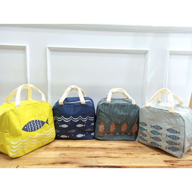 COOLER BAG TAS BEKAL ZIPPER RESLETING LUNCH BOX MOTIF IKAN MURAH LUNCH BAG TAS MAKAN | TAS PERLENGKA