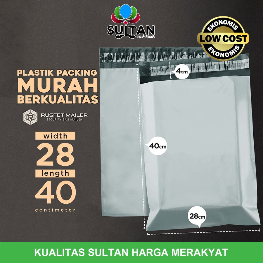 

Plastik Polymailer Pack LOW COST Amplop Polimailer GRAY Rusfet 28x40cm