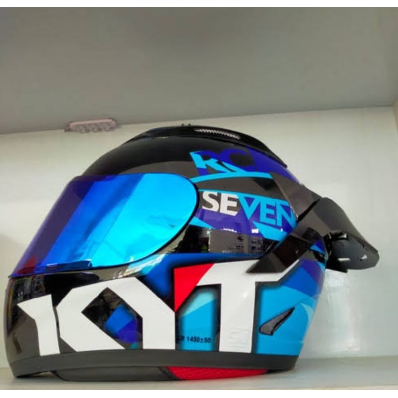 HELM KYT RC SEVEN #19 BIRU PAKET GANTENG