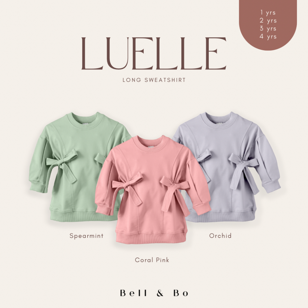 BELL AND BO LUELLE LONG SWEATSHIRT BAJU LENGAN PANJANG ANAK PEREMPUAN FASHION ANAK PEREMPUAN 1-4 TAHUN