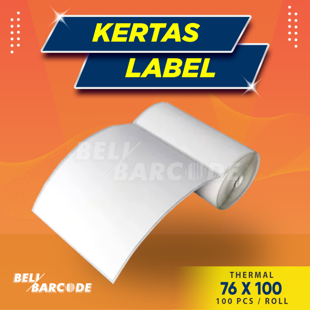 

Label Thermal 76 x 100 mm Coreles isi 100 Stiker Printer 80mm 76x100