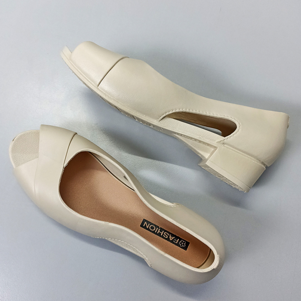 Sepatu Wedges Polos Wanita Model Ujung Depan Silang Fashion Style Korea Flat Shoes Women Satu7an SPT-61