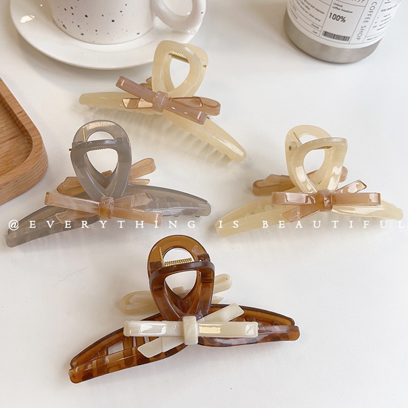 SORELLE - CHA Bowknot Acrylic Hairclip Jepit Rambut Korea Sedang Model Pita