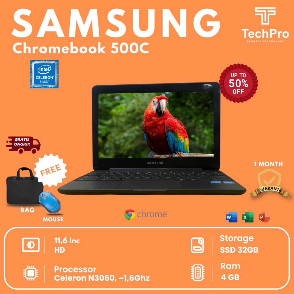 Laptop Samsung Chromebook (RAM 4 GB * SSD 32 GB) Second Like New ORI Normal Lancar Mulus