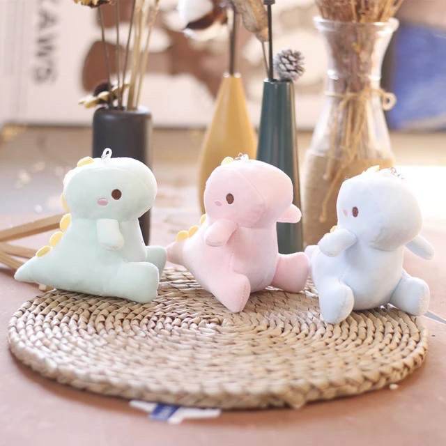 Gantungan kunci boneka import pastel dino dinosaurus besar