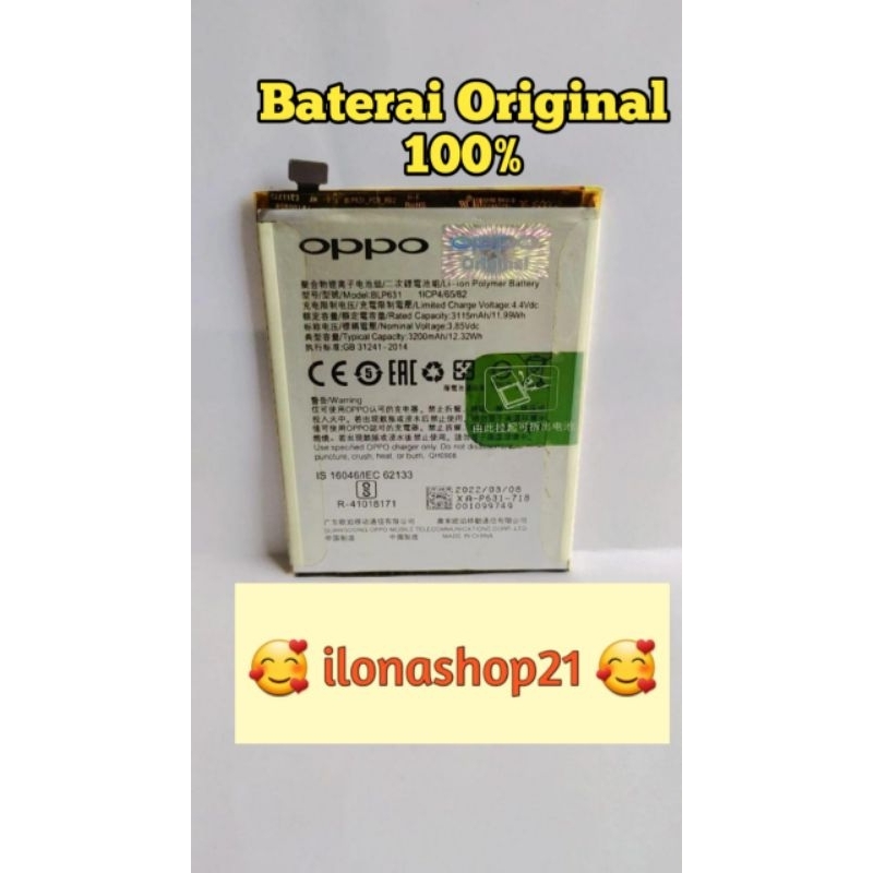 baterai oppo f5/f5 youth/batre oppo f3/a77 blp631 ORIGINAL 100%