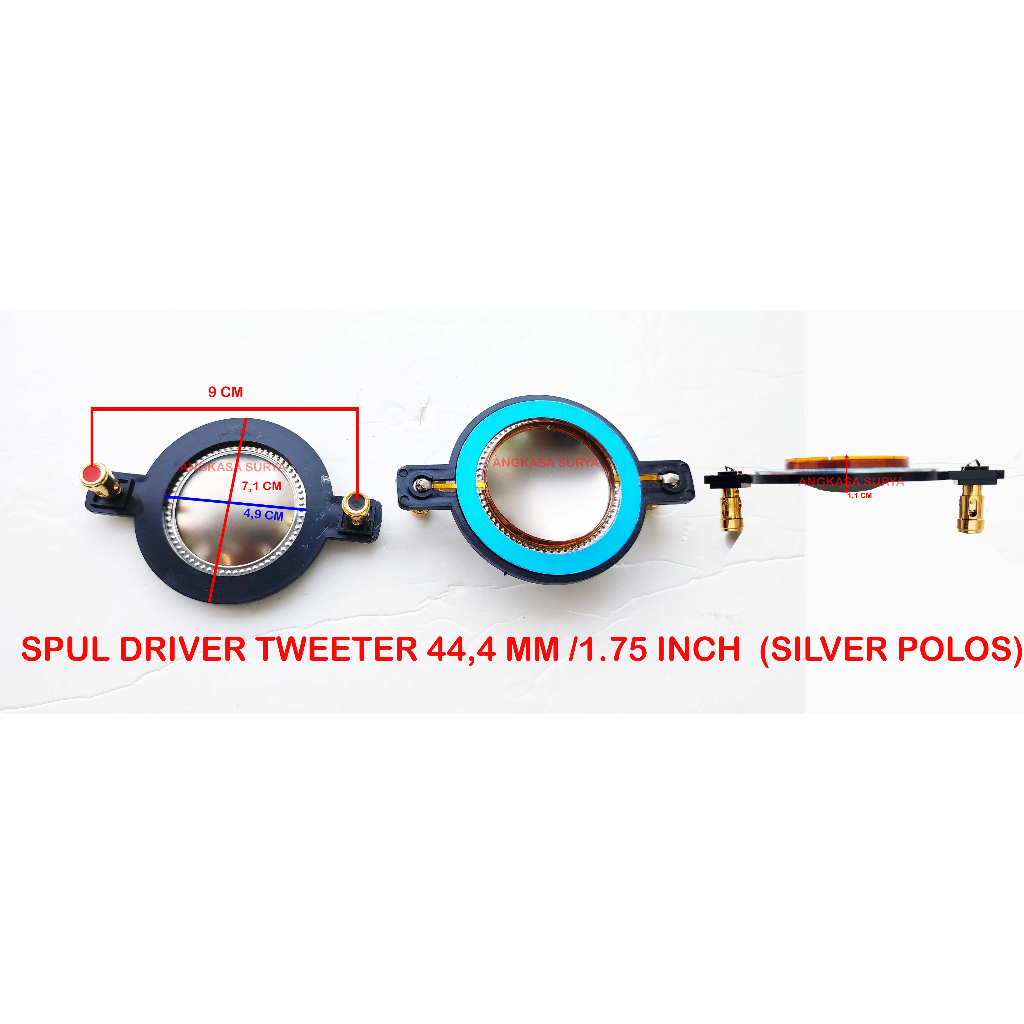Spul Driver Tweeter 44,4 mm Silver Polos Spool Spull Spoll Twitter Twiter 44.4mm / 44,4m / 444 / 1.7