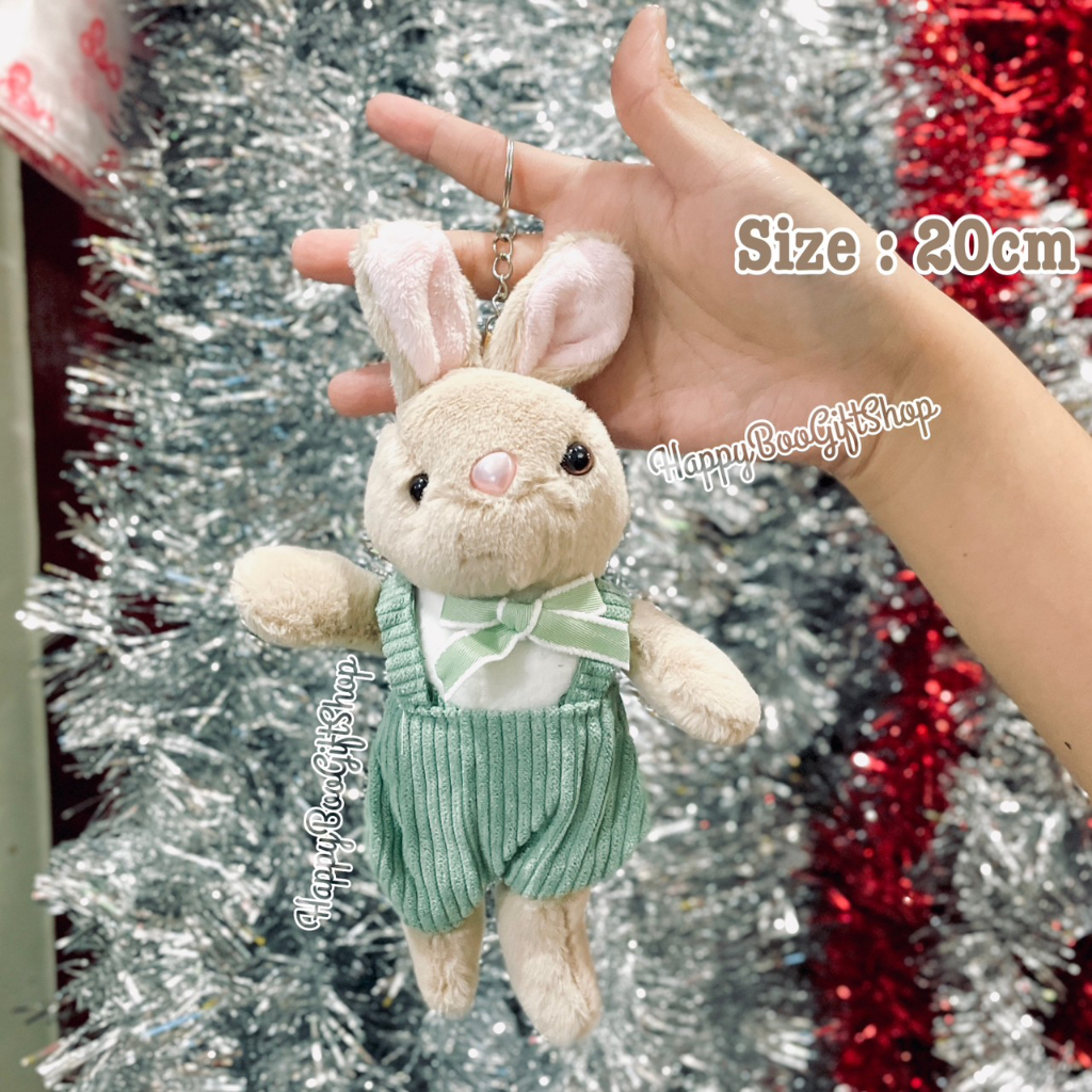 Gantungan kunci boneka rabbit bora classic besar import fluffy