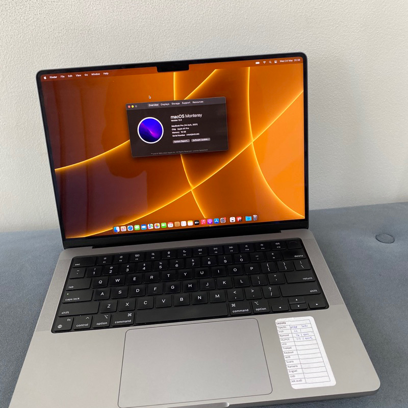 Macbook M1 pro 2021 14” ram 16gb ssd 500gb second