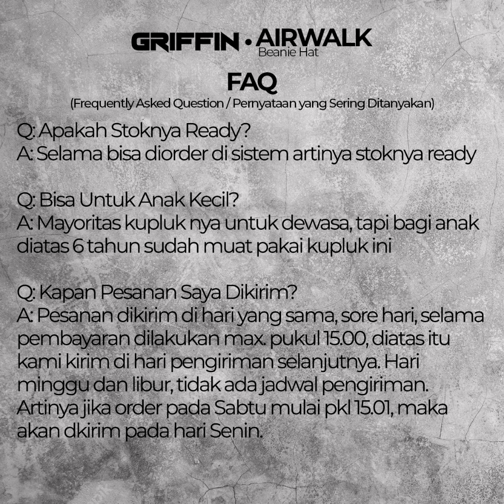 Kupluk Pria Dewasa Rajut Airwalk by Griffin