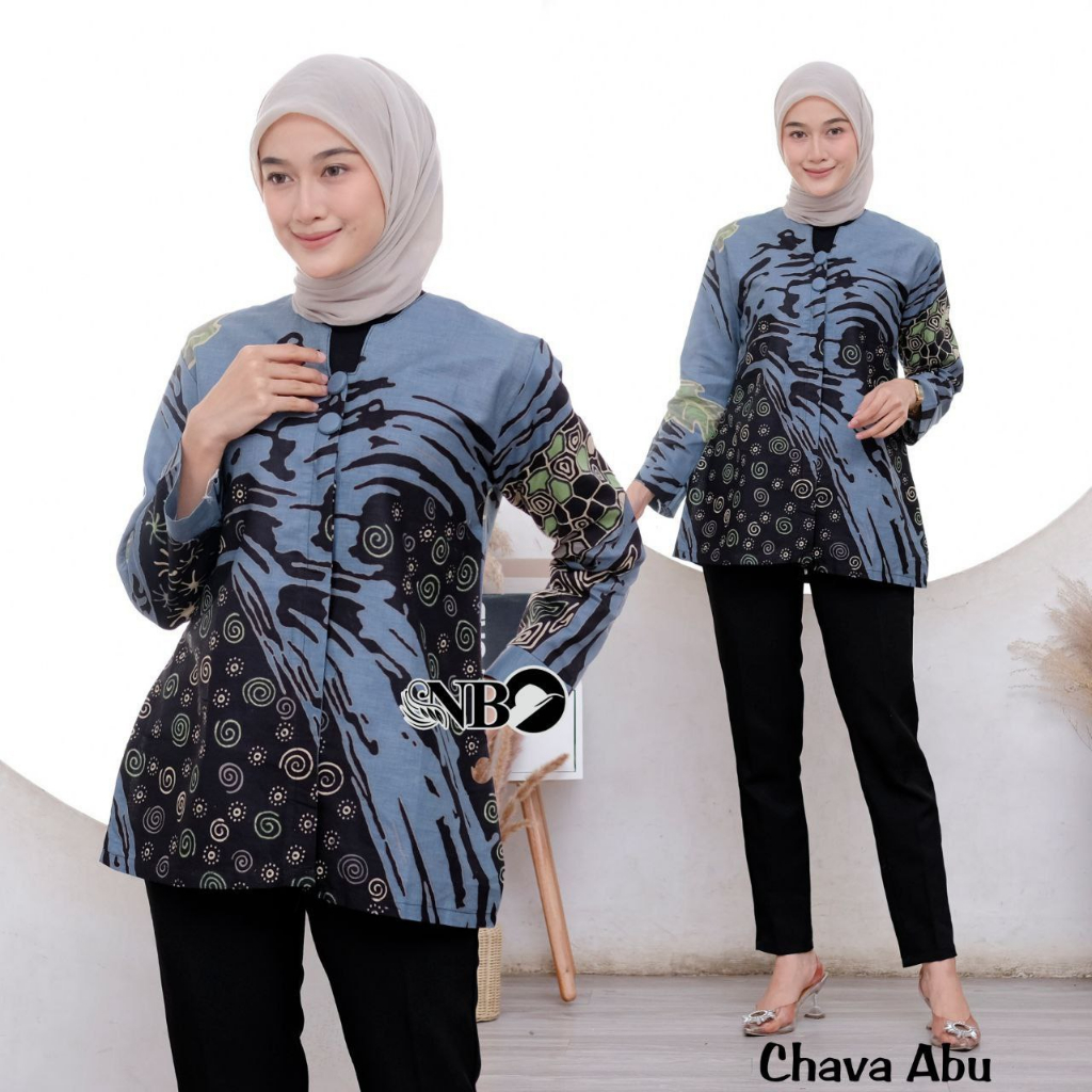 Baju Batik Wanita Modern Atasan Blouse Batik Kerja Kantor Wanita