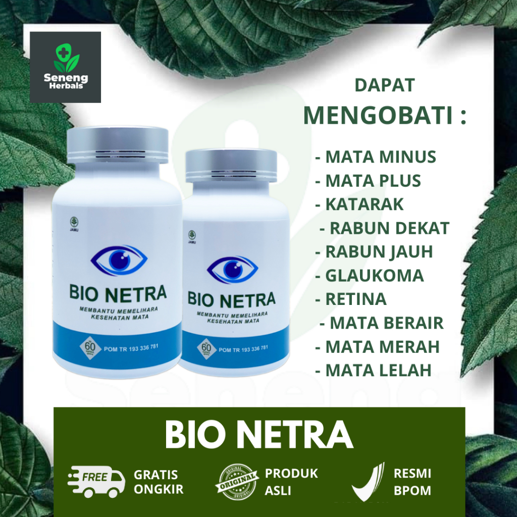 

BIO NETRA ASLI OFFICIAL ORIGINAL OBAT MATA HERBAL 100% AMAN BPOM RESMI HALAL