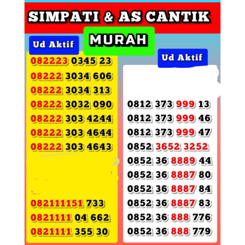 SIMPATI CANTIK MURAH !!!!! ud 4KTlF