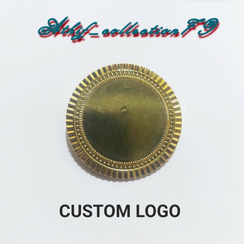 Pin Gerigi Bulat Custom Logo Lencana Custom Logo Gerigi Bulat 3.5cm