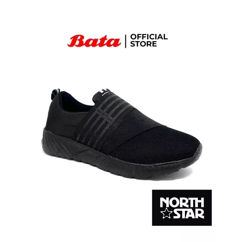 NorthStar Sepatu Sekolah Slip-On Unisex Full-Black, Ringan dan Nyaman - 5816648