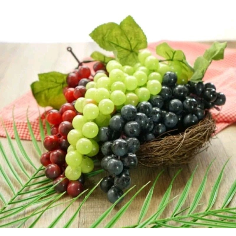 replika buah anggur buah palsu buah hiasan buah pajangan buah artificial anggur karet anggur plastik