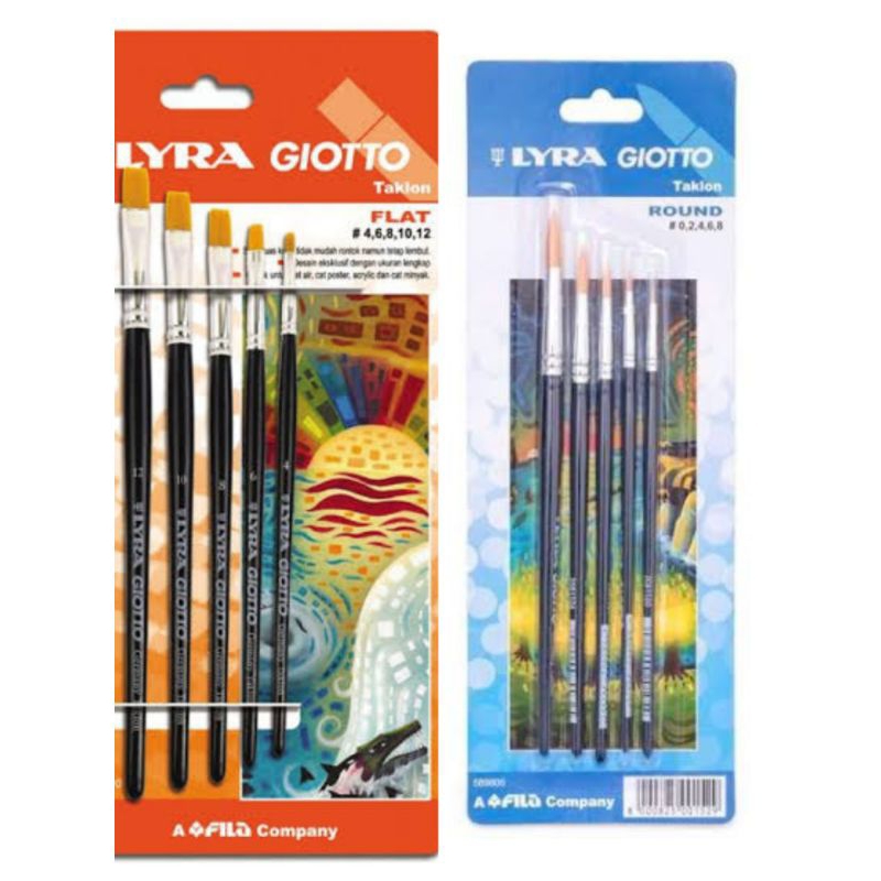 

LYRA GIOTTO TAKLON FLAT ROUND ART BRUSH SET KUAS LUKIS GAMBAR