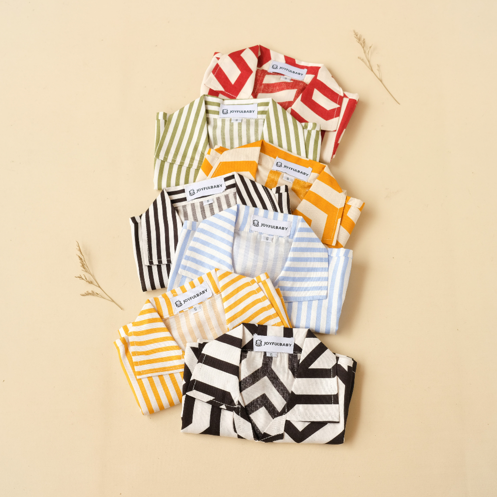 JOYFULBABY Kemeja Anak Laki Laki Perempuan 1 6 Tahun Unisex Rayon Kerah Kantong Kemeja Pantai Outfit