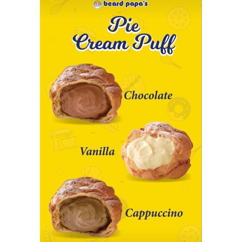 Beard Papa's Pie Cookie Eclair Almond White Kaze Kaze Cream Puff