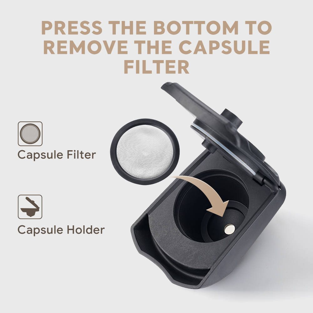 iCafilas Adapter Kapsul Kopi Reusable untuk Mesin Dolce Gusto Lumio - PA66 - Black