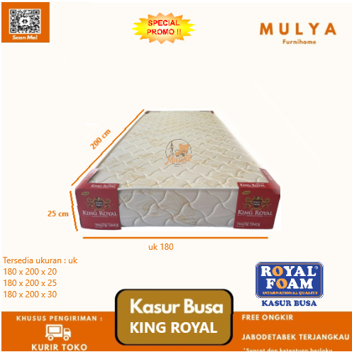 Kasur Rebonded Orthopedic King Royal Foam/Matras Rebonded D 50 -uk 180 x 200
