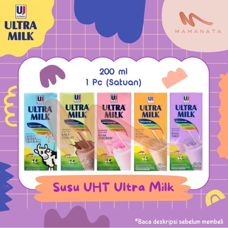 

Susu UHT Ultra Milk 200 ml