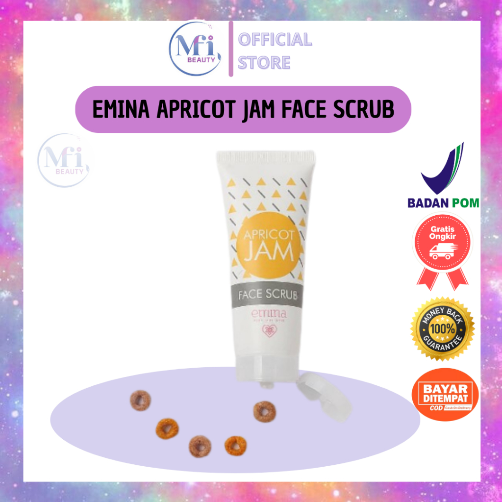 MFI - Emina Apricot Jam Face Scrub | Scrub Eksfoliasi Wajah | Netto 60 ML