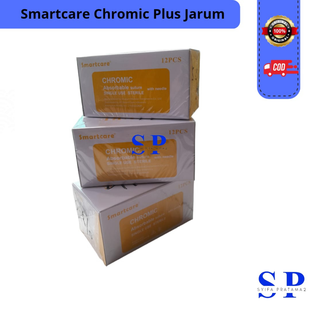 Per Box Cut Gut Chromic SMARTCARE 2/0 3/0 4/0 Plus Jarum / Benang Jahit 4|0 Benang Chromic 4|0 Benan