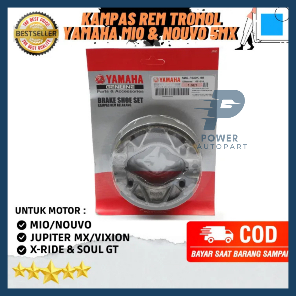 Kampas Rem Belakang MIO, JUPITER MX, JUPITER Z, MIO KARBU, MIO J, XEON, VIXION Kualitas Original - 5
