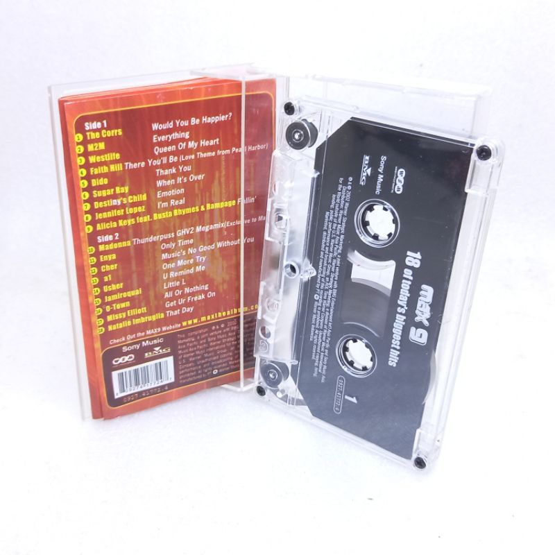 Kaset pita Max 9 2002 Kompilasi lagu barat mixtapes