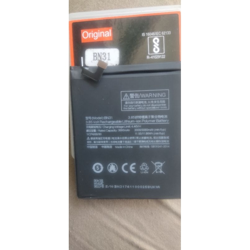 Baterai Xiaomi Redmi Note 5A BN31 BN 31 Original Batre Batrai HP