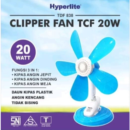 Kipas Jepit berdiri / Clip Fan Hyperlite by Arashi 20W Clipper Fan